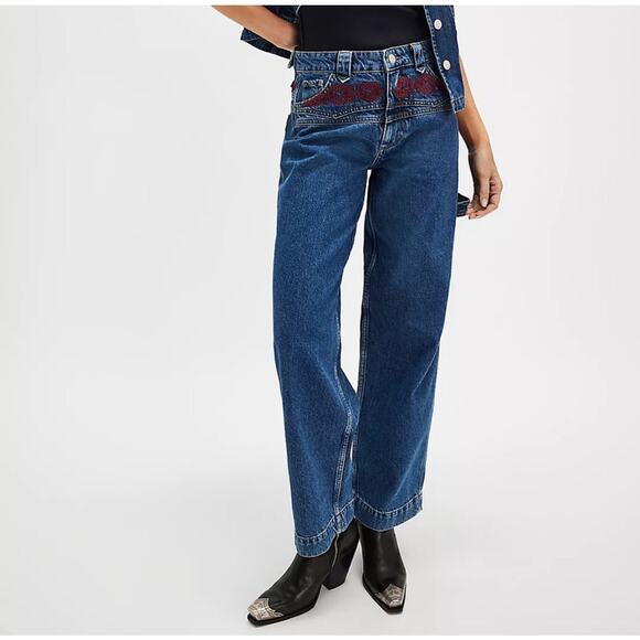 NEW Damson Madder Drew Jeans Embroidered Carpenter Pants - Picture 2 of 9